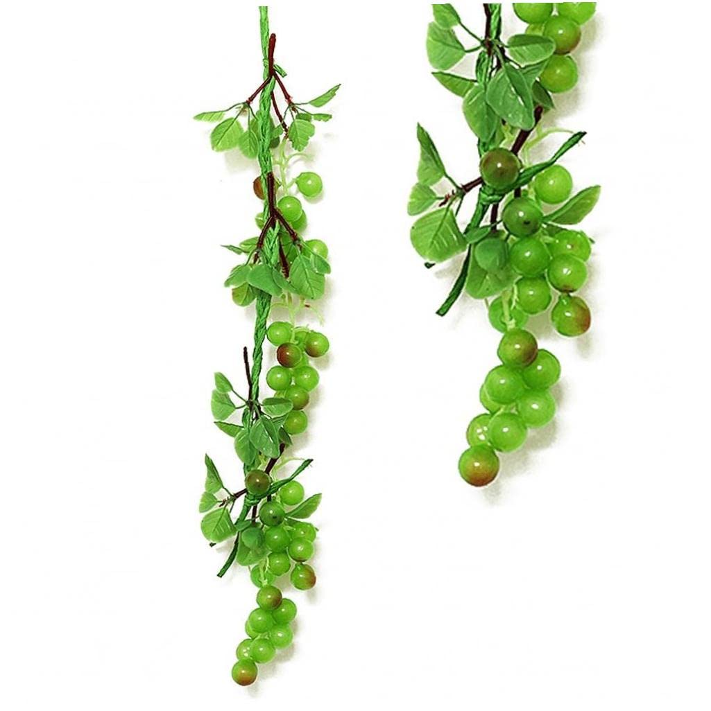 Danlai Green Artificial Grape Garland Fake Fruit Hanging Decoration Lifelike Simulation Plant Vine For Home Party Decor Photo Props