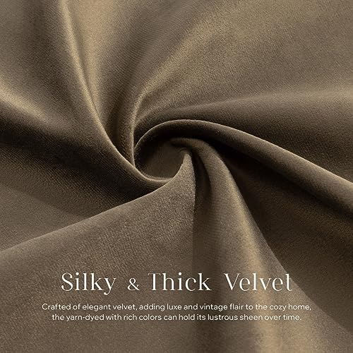 Phantoscope Pack of 2 Velvet Decorative Throw Decorative Pillow Cover Soft Solid Square Cushion Case for Couch Dark Coffee 20 x 20 inches 50 x 50 cm