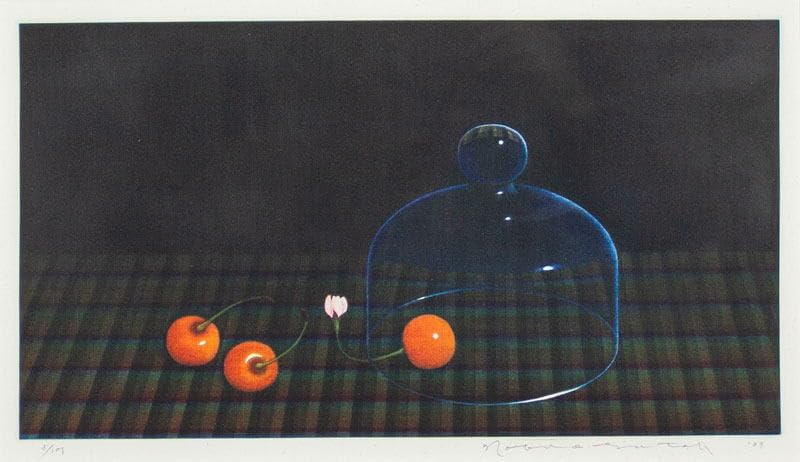 佐藤暢男『飛ぶ蝶』 銅版画（メゾチント） 訝しげ