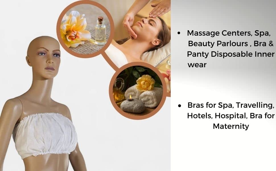 Image of Women's Cotton Disposable Underwear White Bra & Panty Maternity Massage Centre Beauty Parlour Underpants Hospitals Hotels waxing Salons