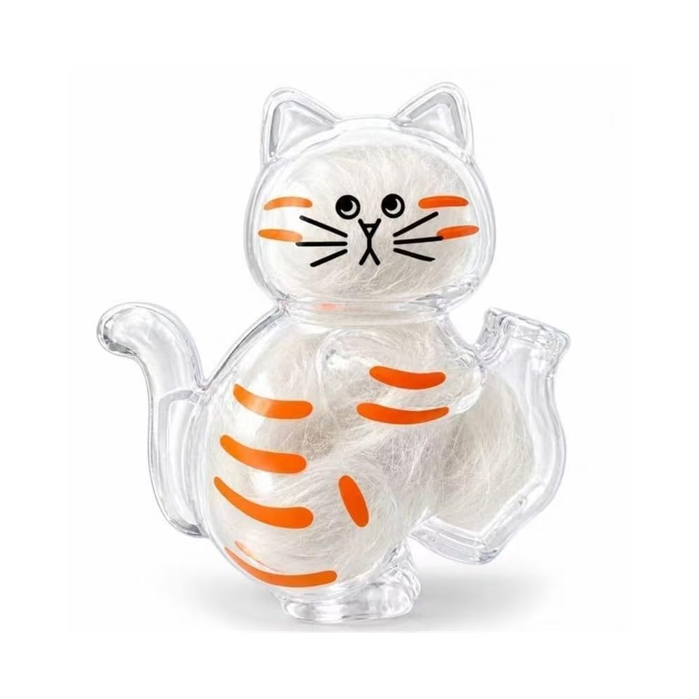 Ropicean 4Pcs Cute Kitty Fridge Magnet Keepsake Box for Pet Fur & Whiskers Storage(Orange cat)