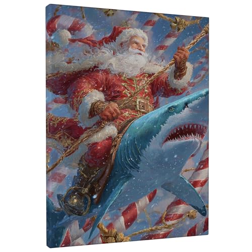 Toile suspendue Noël et requin pour réchauffer votre salle à manger