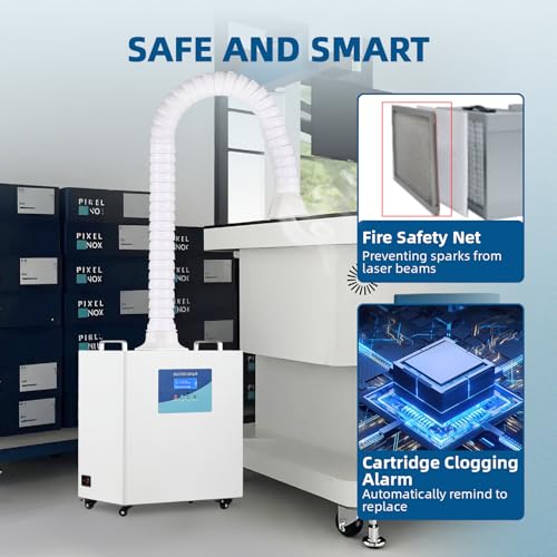 Image of BAOSHISHAN BAOSHIAHAN Solder Fume Extractor for Laser Engraver, 200W Strong Suction Smoke Absorber, 10 Speed 3-Stage Filters Fume Extractor with Timer Function for Soldering Welding 3D Printing
