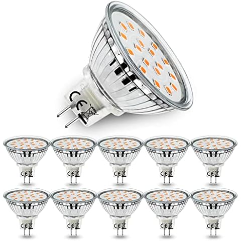 5W GU5.3 LED MR16 Bulbs AC/DC 12V Spot Lights Warm White 5W Replace to 45W Halogen Bulbs 120°Beam Angle, Pack of 10 Cover
