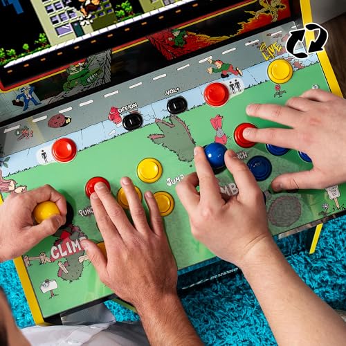 Image of ARCADE1UP Rampage /Joust Deluxe Arcade Machine, Includes 14 Classic Midway Games with WiFi Leaderboards, Light-Up Marquee & Redesigned Cabinet