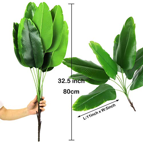 Artificial Plants Tropical Leaves Banana Tree Faux Palm Leaf Bird Of Paradise Plant Fake Leaves Greenery Shrubs Indoor Outside Home Garden Office Verandah Wedding Décor #TOP1