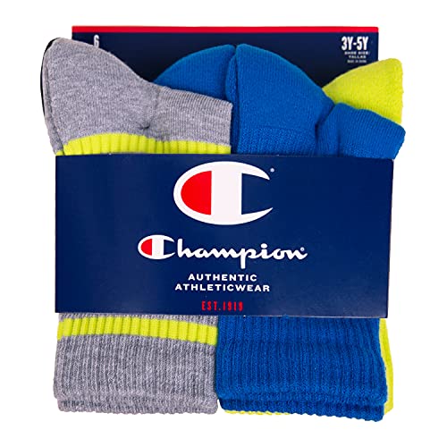 Image of Champion Kids' Kids' 6-pack Crew Socks With Color and Size Options