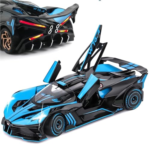 Image of Sky Tech Bugatti Bolide Sports SUV Car 1:32 Scale Model Car Exclusive Alloy Metal Pull Back Die-cast Diecast Metal Pullback Toy Openable Doors & Light Music Best Gifts Kids【Colors as Per Stock 】