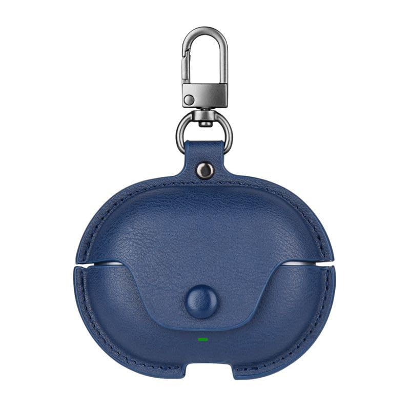 Image of AJM 360 Protection Shockproof Design Leather Case Compatible with Boat Nirvana ION ANC (Navy Blue)