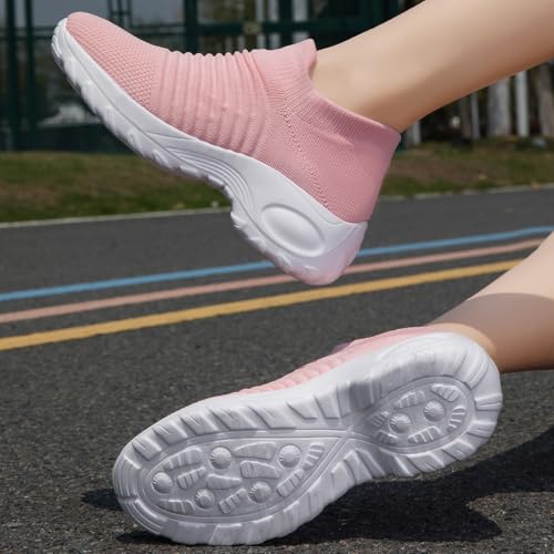 Image of Non Slip Work Shoes Women, Slip On Sneakers Women,Work Shoes Walking Gym Nurse Mesh Casual Fashion Sneakers Comfort Breathable Lightweight
