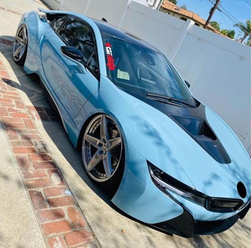 Image of HOME13Premium Baby Blue Glossy Self-Adhesive Vinyl Wrap for Car, Bike Sticker Scooty Interior & Exterior Decorative Wrap Sticker & Decal Roll Air-Release Film (Baby Blue Gloss, 20 Inch x 150 Inch)