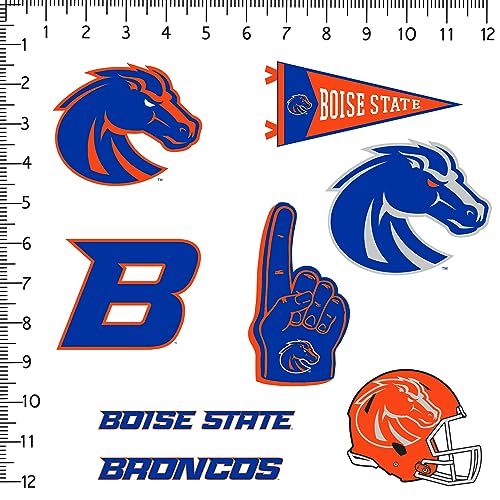 Image of Boise State University 8ct Vinyl Large Deluxe Stickers Variety Pack - Laptop, Water Bottle, Scrapbooking, Tablet, Skateboard, Indoor /Outdoor - Set of 8