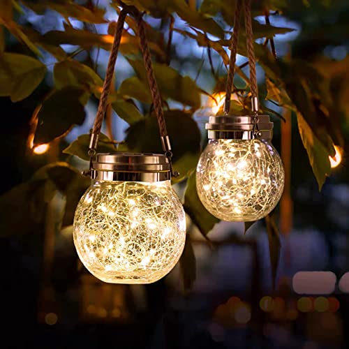 Lanterne solaire en verre craquelé 30 LED étanche pour baliser vos allées