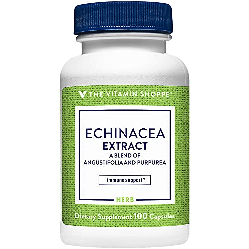 The Vitamin Shoppe Standardized Echinacea Extract, A Blend of Angustifolia and Purpurea, Herbal Supplement That Supports Healthy Immune Function (100 Capsules)