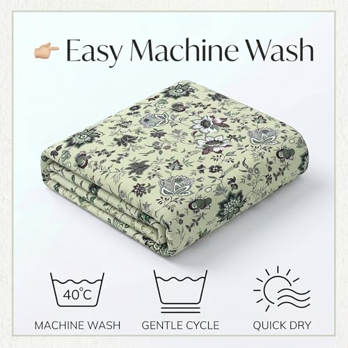 Image of Mafatlal Saanjh 144 TC Single Cotton Bed Linen 90x60 Inch | Printed Comfort Fabric | Lightweight Cooling Feel | Stylish Home Decor Textile | Everyday use | Pillowcase Included | Bone White