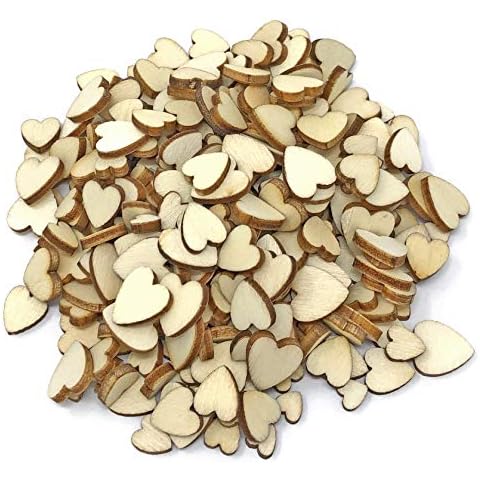 Mixed Size Love Hearts Wooden ShabbyChic Craft Scrapbook Vintage Confetti Hearts (100) Cover