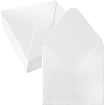 Kraft Paper Envelopes 155 x 155 mm White Pack of 50