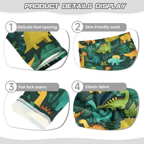 Vdsrup Girls Leggings Cartoon Dinosaur Kids Length Leggings Pants Athletic Yoga Pants Green Toddler Tights Trousers 4T3
