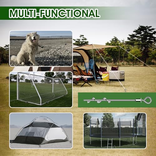 Image of Trampoline Anchors - Heavy Duty Trampoline Stakes - Ground Anchors Resistant High Wind - Ground Stakes Heavy Duty with Straps