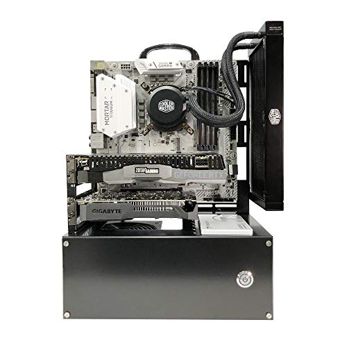 Nagao Seisakusho Open Frame Ver.Micro-ATX - Gabinete de acero negro compatible con Mini-ITX, Mini-DTX, Micro-ATX con 5 ranuras de expansión, soporte para fuente ATX hasta 220mm miniatura 6