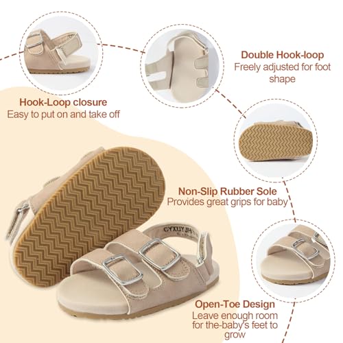 Baby Boys Girls Infant Summer Sandals Open-Toe Outdoor Anti-Slip Rubber Soft Sole Newborn Toddler First Walker Shoes3