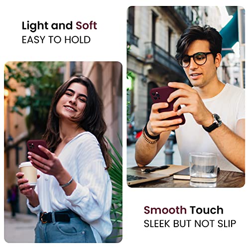 Image of FireNova Designed for iPhone 13 Pro Case, Silicone Upgraded [Camera Protection] Phone Case, Soft Anti-Scratch Microfiber Lining Inside, 6.1 inch, Plum