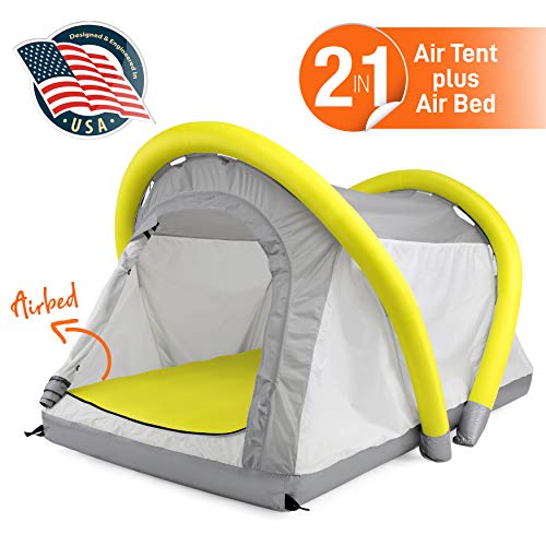 SereneLife Outdoor Inflatable Camping 2 in 1 Airbed Tent |Hiking Blow Up Air