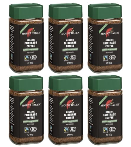 マウント ハーゲン オーガニックフェアトレード インスタントコーヒー デカフェ ノンカフェイン マウントハーゲン (6瓶 カフェインレス)