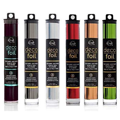 Deco Foil - Transfer Sheets - "Spooky" - Bundle of SIX Colors: Black, Pewter, Red, Spring Green, Copper, and Iridescent (SPK)