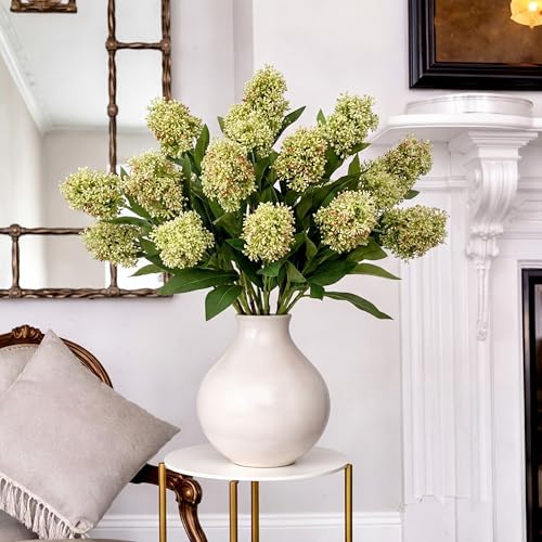 Image of 4 Pcs Artificial Flowers for Decoration, 23 Inch Faux Berry Stems Faux Skimmia Spray with Leaves Fake Flowers for Vase Home Table Floral Arrangement Wedding Decor(Green,Yinyu Fruit)