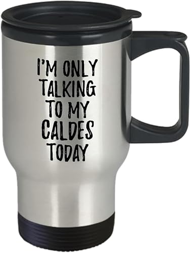 Miniatura 2 de I Am Only Talking To My Caldes Today Travel Mug Funny Gift For Pet Lover Mom Dad Coffee Tea Car Commuter Insulated Lid 14 Oz