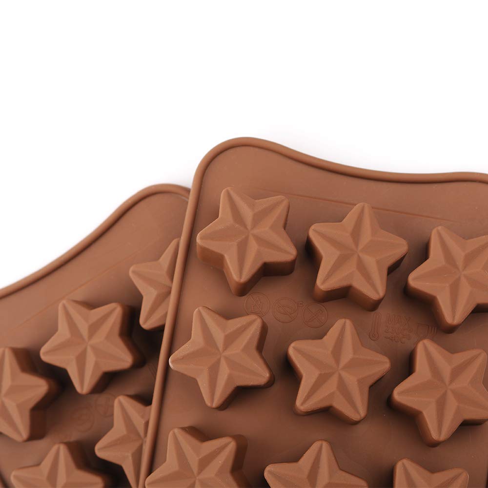 KRUPANIDHI Silicone Chocolate Molds Star Shapes Cookies Mould 1
