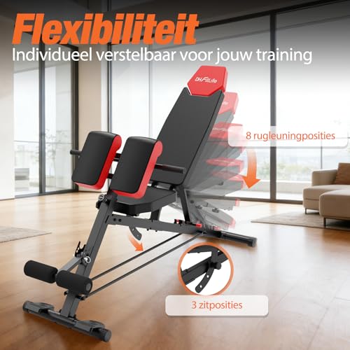 DH FitLife 2026 Premium 6-in-1 Verstelbare Halterbank met Hyperextension Rugtrainer 350 kg | Multifunctionele Trainingsbank voor Thuis & Home Gym | Schuine bank voor bankdrukken & full-body training - Afbeelding 4