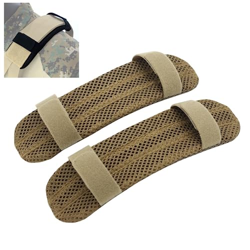 ACEXIER Tactical Vest Strap Shoulder Pads Breathable Mesh Cushion Shoulder Pad Vest Plate Carrier (Tan)