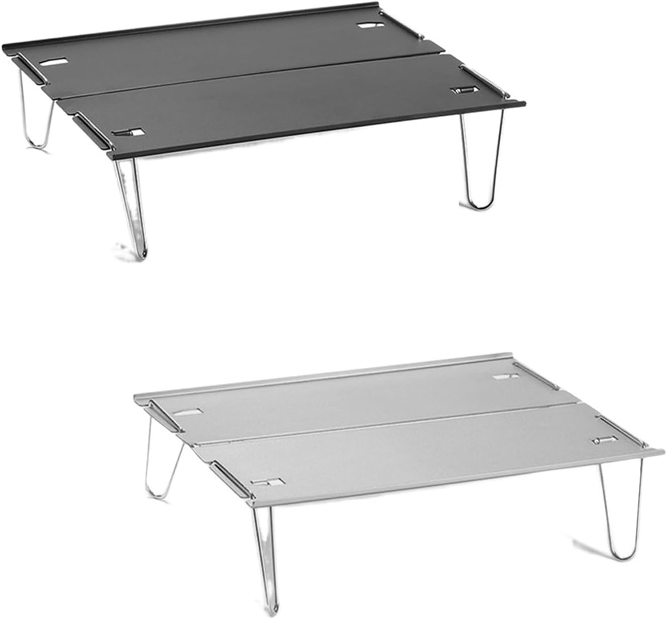 Folding Dining Table Aluminium Alloy Mini Table with Carry Bag Camping Barbecue Table Outdoor Picnic Desk Lightweight Hard-Topped Folding Table (Color : Black 30x21x8CM)