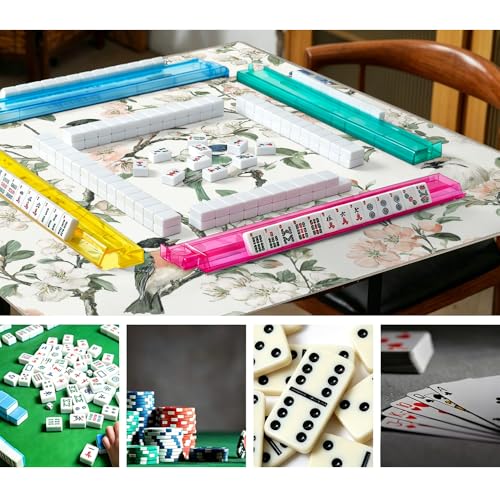 Tapete para Mahjong 33x33 pulgadas Blanco/Naranja miniatura 3