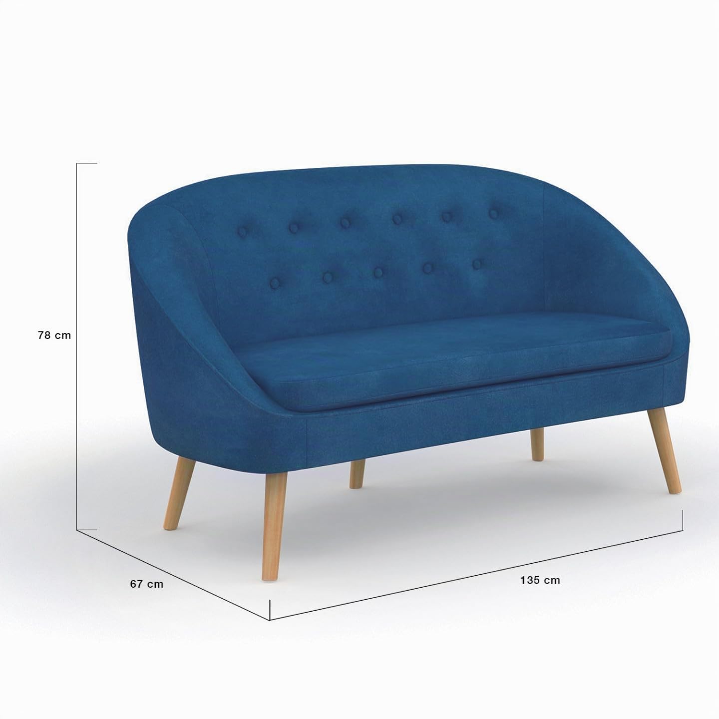 idmarket – (sofá terciopelo Sonia Azul