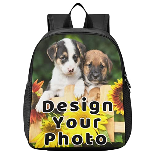 Naanle Custom Kids Backpack with Photo Name Personalized Backpacks Boys Girls Baby Rucksack for Kindergarten Preschool
