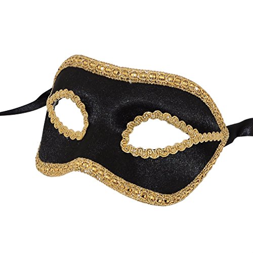 Unbespielt Máscara veneciana original hecha a mano Unisex Colombina nera Velluto