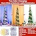 Dual Color Switch&Timer 5 Ft Gold Pop Up Christmas Tree with 50 Warm White&Color Lights 8 Modes, Tinsel Pencil Collapsible Xmas Tree, Easy Assembly, Balls 3D Star Sequins, Home Party Apartment Decor