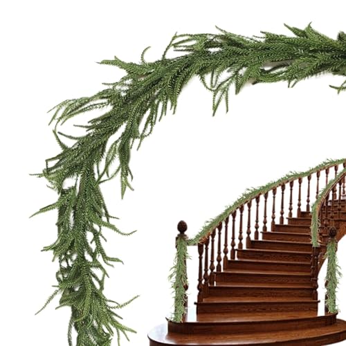 Guirnalda navideña verde, guirnalda de pino sintético,Corona de vegetación de abeto sintético - Centros de mesa festivos para decoración del hogar, accesorios navideños, guirnalda falsa para puertas d