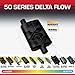 Flowmaster 50 Series Delta Flow® Chambered Muffler – 2.25”- Offset In/Center Out – Moderate Sound – 16-Gauge Aluminized Steel – Perfect for daily-driven Performance Vehicles & Passenger Cars, 942451
