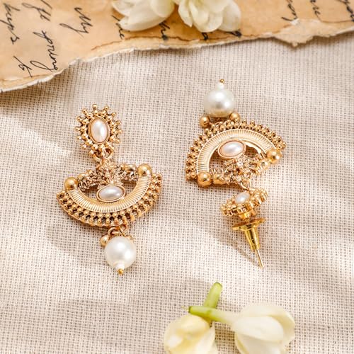Image of Rubans Necklace Set Gold Plated Traditional Stylish Jewellery Gift for Women & Girls
