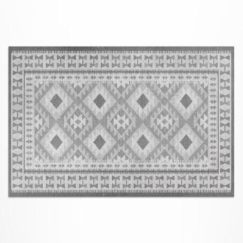 Tapis d'extérieur 140x210 cm en PVC imperméable pour balcon et terrasse rectangle - 2