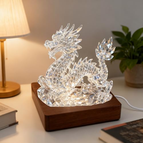 Image of Wooden LED Light Base Display Lighted Base for Crystals - Brown Square Wood Display Lighted Bases Pedestal Stand for Room Office Home Decor