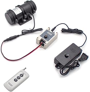 DC Brush Vibration Motor Speed Adjustable with Power Adapter Remote Control for Vibrating Screen Machine Massager 3000RPM (DC 24V)