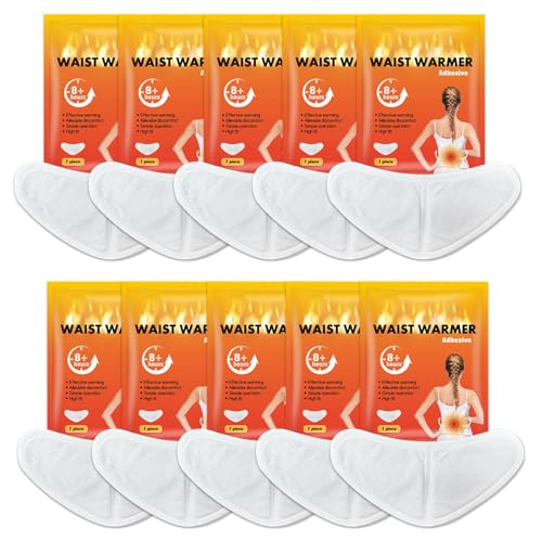 Samuliy Parche térmico para la espalda, parche de autocalentamiento de cintura – 10 almohadillas térmicas para cuello y hombros, parche calentador de cintura reutilizable para invierno