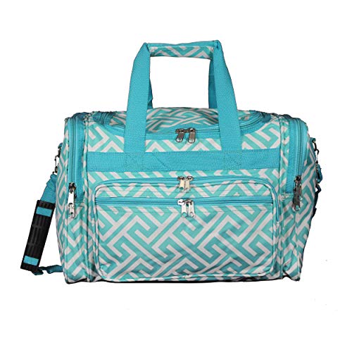 Image of World Traveler Duffel Bag, Greek Key H Blu, One Size