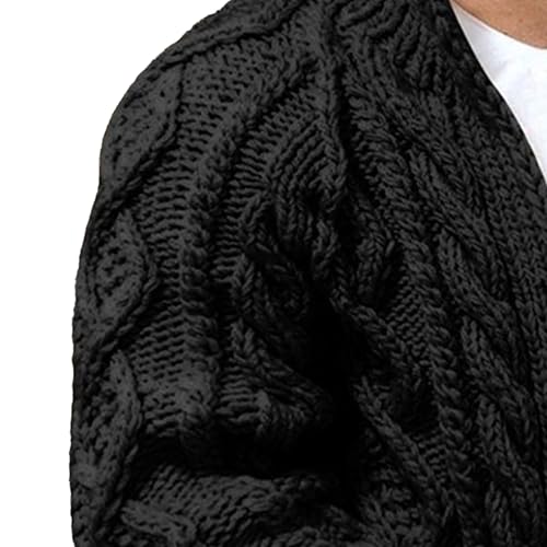 DGHM-JLMY Men's Stand Collar Cardigan Sweater Long Sleeve Casual Winter Outwear Cable Knit Button Down Sweaters3