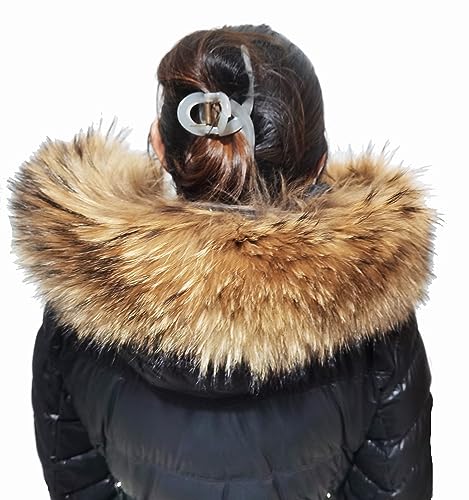 Real Hairs Collar Women Bib Hairs Scarf Raccoon Hairs Collar Head Hat Men's Hairs Universal whitetip